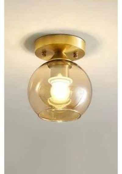 Rsylight Rustik Dekoratif Metal Modern Eskitme Opal Bal Camlı Tekli Avize Siyah