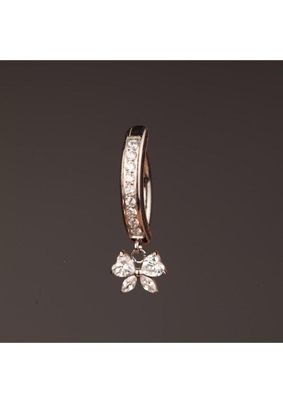 Fiyonk Sallantılı Zirkon Titanyum Klips Göbek Piercing Ultraliğht 10 Mm Titanyum Göbek Piercingi Mor