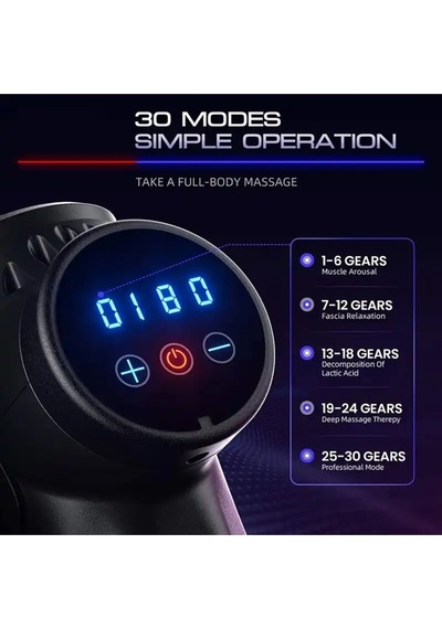 6 Başlıklı Led Ekranlı Şarjlı Darbeli Masaj Tabancası