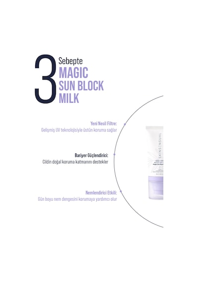 Magic Sun Block Milk Spf 50+ Yeni Nesil Filtreli Uva Uvb Yüz Güneş Kremi 50 Ml