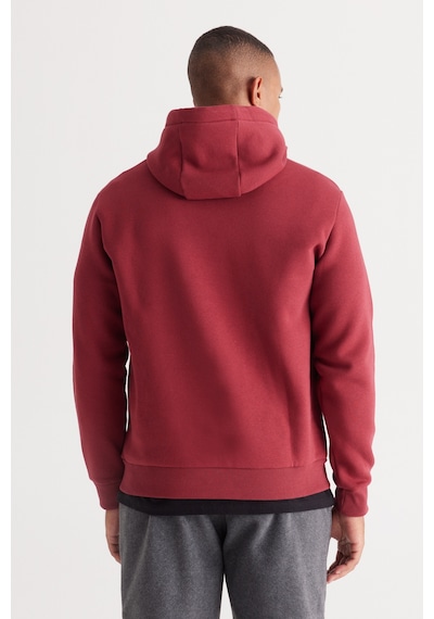 AC&Co / Altınyıldız Classics Standart Fit Normal Kesim Kapüşonlu Kanguru Cepli Pamuklu Erkek Sweatshirt Bordo