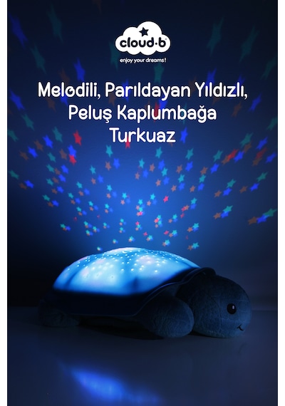 Cloud-b Melodili Parıldayan Yıldızlı Peluş Kaplumbağa 29,5x20x10,5 Cm