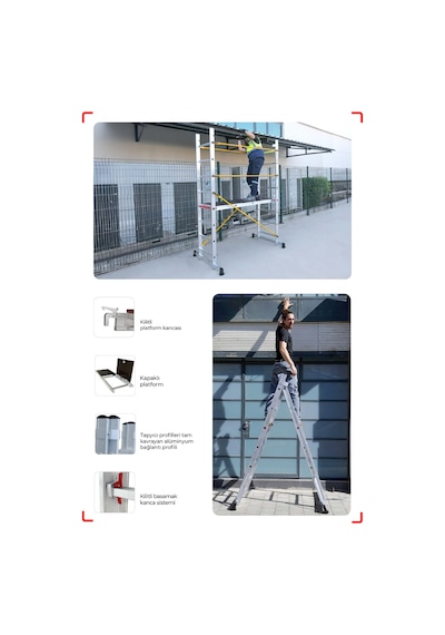 Çağsan PL002 8 Basamaklı Monosafe Platform Merdiven