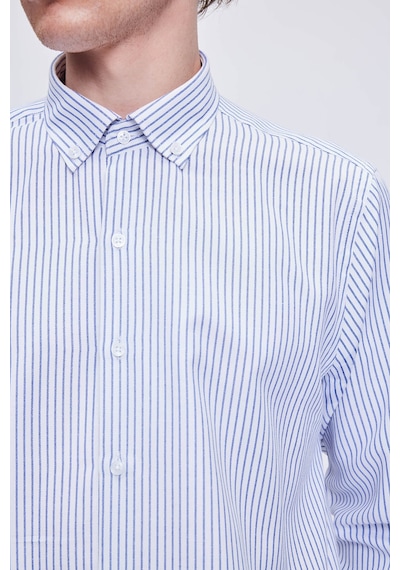 Hatemoğlu Mavi Comfort Fit Çizgili Pamuklu Düğmeli Yaka Uzun Kollu Casual Gömlek 24d19etc0001 65 Mavi Hatemoğlu Mavi Comfort Fit Çizgili Pamuklu Düğmeli Yaka Uzun Kollu Casual Gömlek 24d19etc0001 65 Mavi