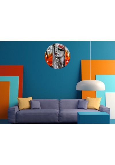 Ti-play Kırmızı 30x30cm Akrilik Dekoratif Modern Duvar Saati ÇOk Renkli