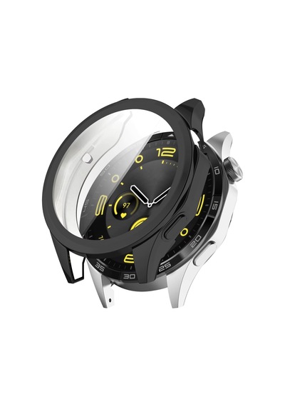 Huawei Watch Gt5 46 Mm İçin Full Kaplama Bumper Darbe Emici Silikon Kılıf -siyah