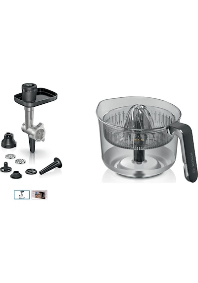 Bosch Uyumlu Mums6zs00 Serie 6 Mutfak Makinesi  Kıyma Çekme Aparatı Ve Narenciye Sıkacağı 2li Set
