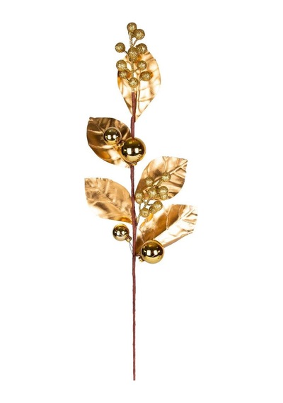 Yılbaşı Çiçeki Pike Berry Gold Simli Gold Yapraklı Yılbaşı Toplu Gold 70 Cm