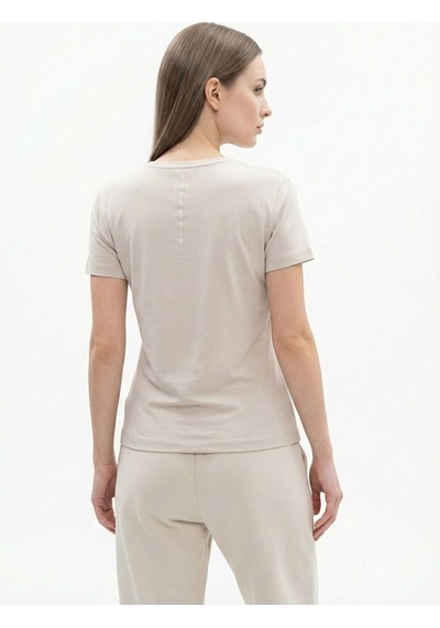 Slim Fit Kadın Tshirt K.kol Bej