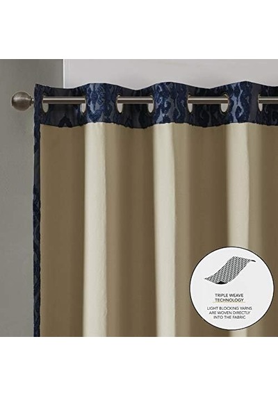 Sun Smart Mirage%100 Toplam Karartma Penceresi, Örme Jakarlı Damasko Oda Karartma Perdeleri Gromet Üstlü Panel, 50x84, Lacivert 50 x 22 Sun Smart Mirage%100 Toplam Karartma Penceresi, Örme Jakarlı Damasko Oda Karartma Perdeleri Gromet Üstlü Panel, 50x84, Lacivert 50 x 22