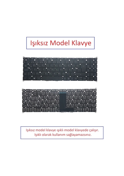 Işıksız, Notebook Klavye - Acer Aspire 5 A515-54 Muadili İle Uyumlu