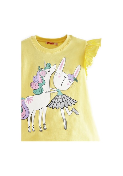 Unicorn Kız Çocuk T-shirt Metalik Tayt Takım