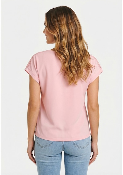 Only Onlfree Life S/s V-neck Lace Top Jrs Kadın T-shirt 15369294 Pembe