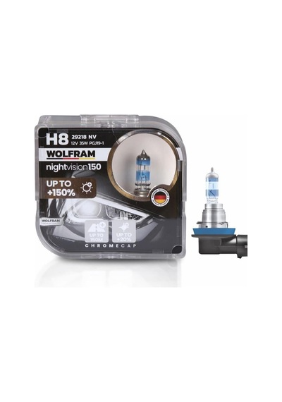 Wolfram 12v H8 Ampul 35w +%150 Fazla Işık 2 Ad