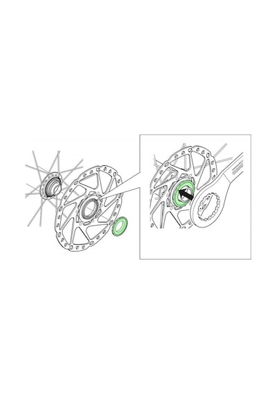 Shimano XTR HB-M988 Sokma Mil Göbekler İçin Ön Centerlock Kapağı Siyah