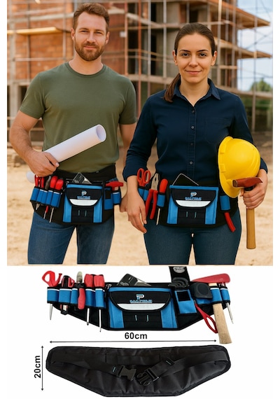Hırdavat Çantası Bel Takım Çantası Usta Çantası Büyük Kemer Ayarlanabilir 60cmx20cm
