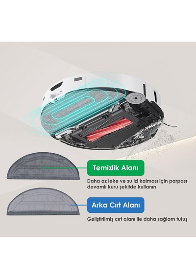 Roborock S8 Sonic Robot Süpürge Mop Temizleme Bezi Uyumlu Robot Süpürge Mop Pedi / Bezi 2 Adet