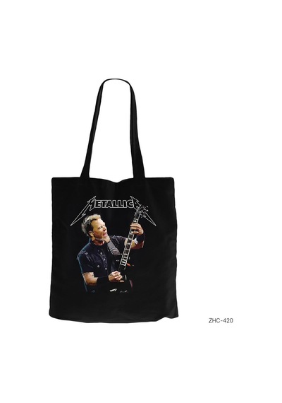 Metallica James Hetfield Guitar Siyah Kanvas Bez Çanta