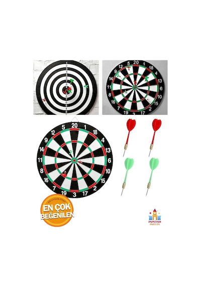 Orta Boy Dart Seti - 12'' Hedef Tahtası Ve 4 Oklu, Rakiplerle Mücadele İçin