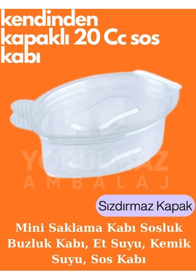20 Cc Kullan At Sos Kabı 50 Li Paket Sızdırmaz Kapaklı, Hijyenik Ve Pratik Kullanım