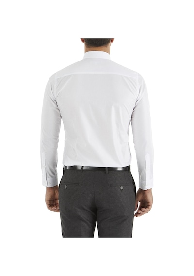 Efor Slim Fit Pamuk Saten Uzun Kol Klasik Beyaz Gömlek Gk 157 Beyaz
