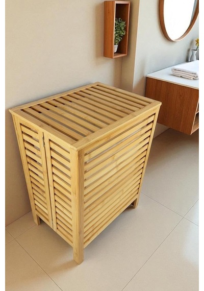 Bambu Çamaşır Kirli Sepeti Banyo Düzenleyici Db-0034 Diğer
