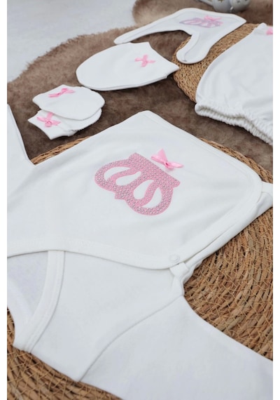 Sema Baby 5 Parça Hastane Çıkışı Zıbın Seti 0-3 Ay - Princess Çok Renkli