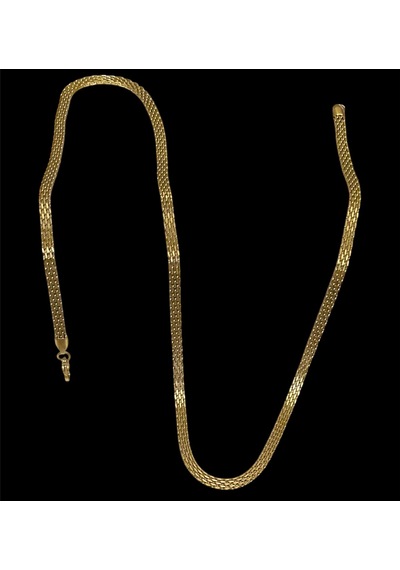 Gold Hasır Örme Çelik Zincir Erkek Kolye 65 Cm 5mm Gold