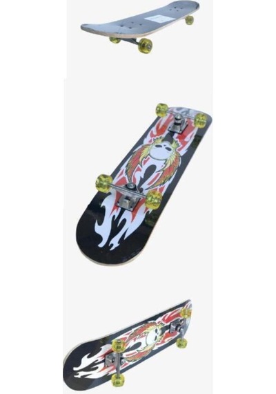 Silikon Teker Kemik Desen Üstü Zımparalı Kaykay 80 CM Büyük Kayk Çok Renkli