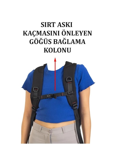 Çantachım Laptop Sırt Çantası 15,6" İnç Tablet Usb Bölmeli Siyah