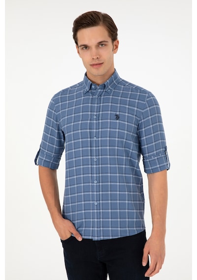 U.s. Polo Assn. Erkek Koyu Mavi Gömlek Desenli 50296615-vr032 Koyu Mavi