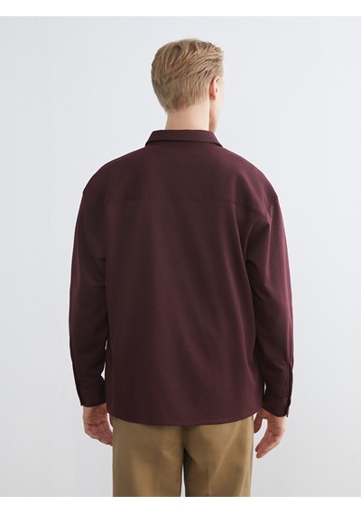 Lcw Vision Bordo Regular Fit Uzun Kollu Erkek Gömlek