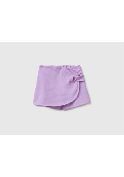 United Colors Of Benetton Benetton Kız Çocuk Önü Çapraz Şort Etek Lila