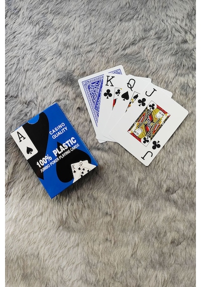 Mavi Pvc Plastik Su Geçirmez Jumbo Blackjack iskambil Oyun Kağıdı cin443mv