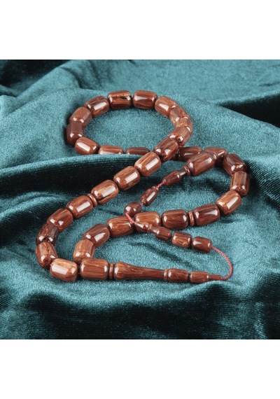 Katalin Çubuk Çekoslovak Kapsül Kesim 8x11.5mm Tesbih- İbrahim Atasever Usta İşi Kahverengi