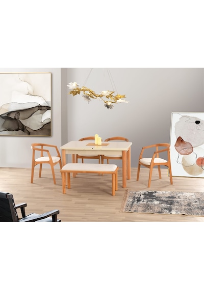 Uyar Sadece Masa Cappuccino Highgloss 90 160+30 Pars Açılabilir