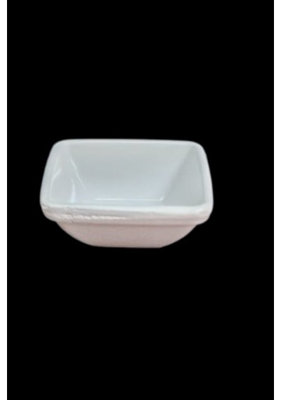 6 Adet Melamin Kare Sosluk 7x2.5 Cm Sos Ve Meze Kabı Beyaz