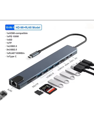 Zr795 Type-c 10 İn 1 Pd Çevirici 33359231