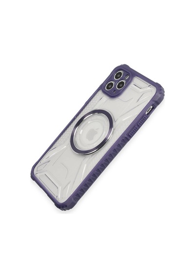 Mey İthalat Apple Uyumlu iPhone 11 Pro Max Kılıf Prag Magneticsafe Kapak - Derin Mor