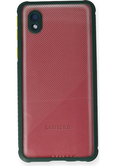 Cosmotex Newface Samsung Galaxy A01 Core Kılıf Miami Şeffaf Silikon - Koyu Yeşil