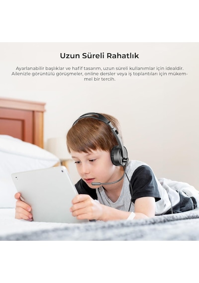 Ht106 Usb Kablolu Mikrofonlu Kulak Üstü Kulaklık - Pc, Laptop, Tablet, Telefon Uyumlu, Ergonomi