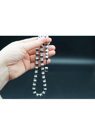 Helezon İşlemeli Oltu Taşı Tesbih St000156