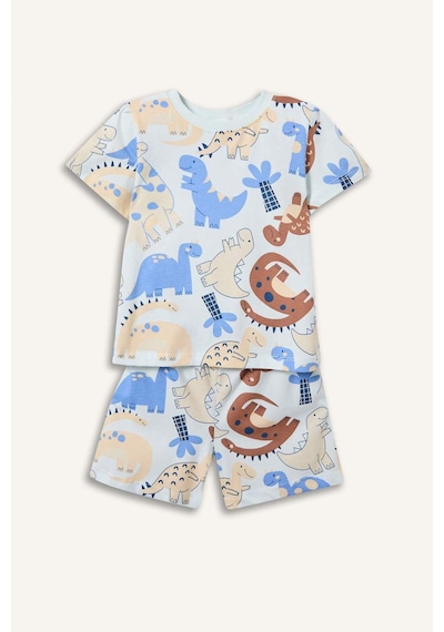 Defacto Dinozor Baskılı 2li Pijama Takımı Erkek Bebek H4034a526hsbe194 Mavi-be194