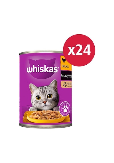 Whiskas Tavuklu Konserve Kedi Maması 400 Gr 24x