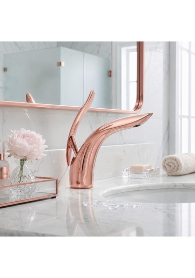 Luca Kısa Lavabo Bataryası Parlak Rose