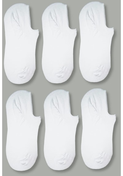 Bonbonetti Bonbonetti  Kadın Çift Umberto Görünmez  Bambu Sneakers Çorap 6 Lı Beyaz