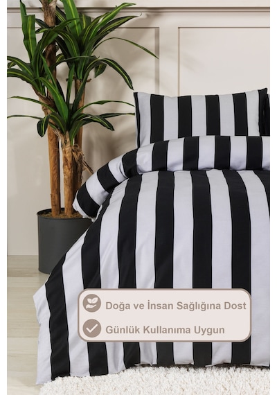 Elart Brad Nevresim Takımı King Size Digital Baskılı %100 Pamuk Saten 4 Parça 240x220 Cm Antrasit Antrasit