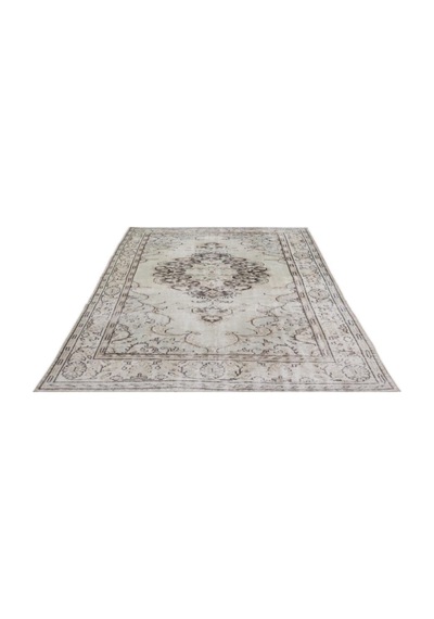 El Dokuması Vintage Yün-pamuk Bej Halı 15540 183 X 263 Cm