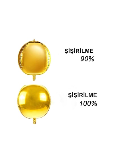 4D Büyük Boy Gümüş Küre Folyo Balon  22" İnç