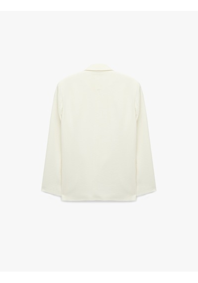 Koton Uzun Kollu Cepli Oversize Blazer Ceket Kırık Beyaz 6sak50060pw Ekru